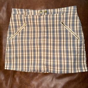 Forever 21 Checkered Beige and Black Mini Skirt